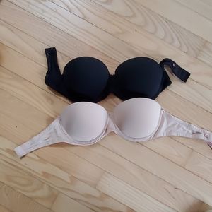 Pink brand strapless bras